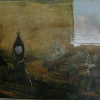 Détail en cours de nettoyage